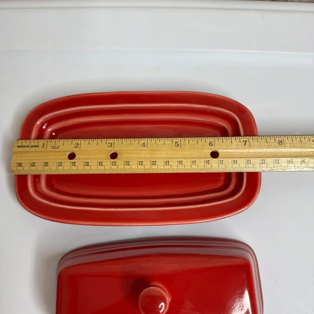 Fiesta Red Butter Dish w/ Lid Homer Laughlin USA Ceramic